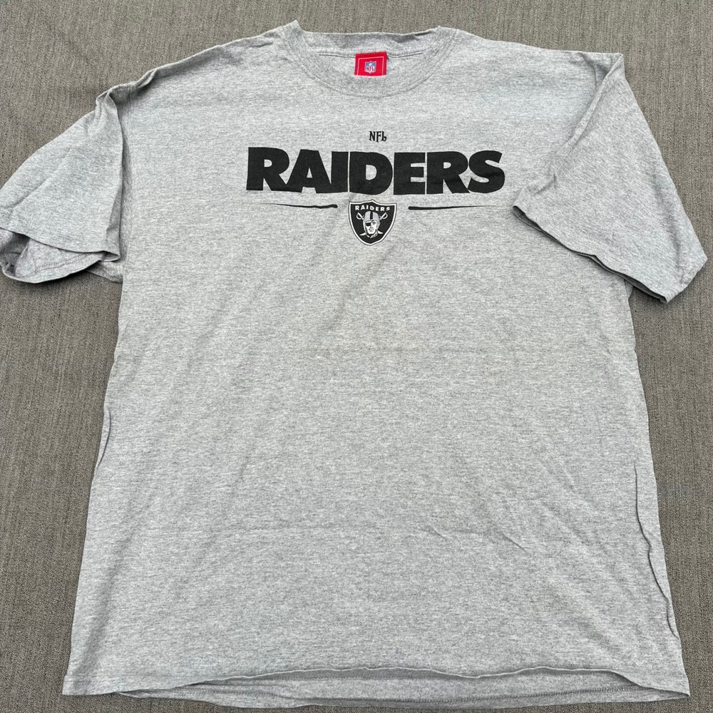 Vintage NFL Raiders T Shirt Mens 2XL Gray Y2K VF Imagewear Football Graphic Tee